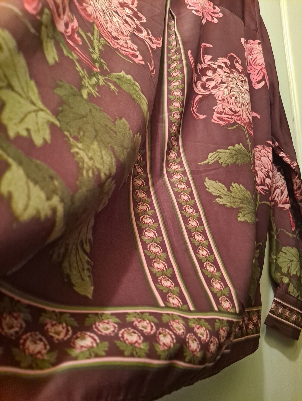Rose & Olive button-down shirt vibrant pink and green Floral Pattern - Picture 12 of 16